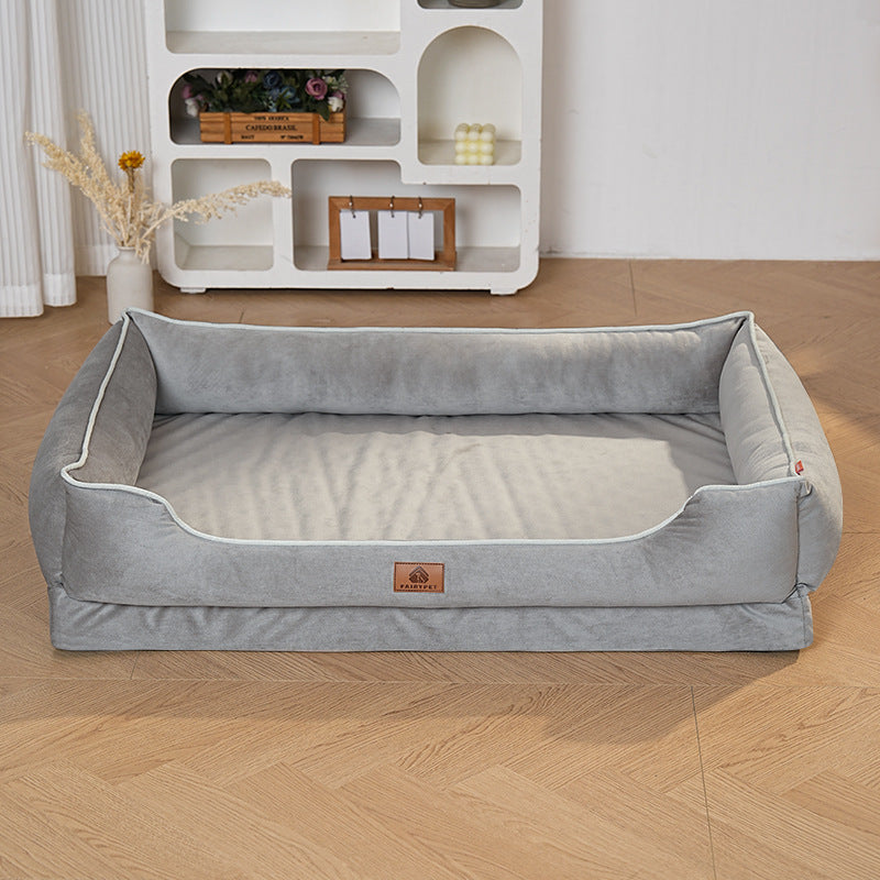 Plush Bolstered Dog Bed – Cozy All-Season Nest