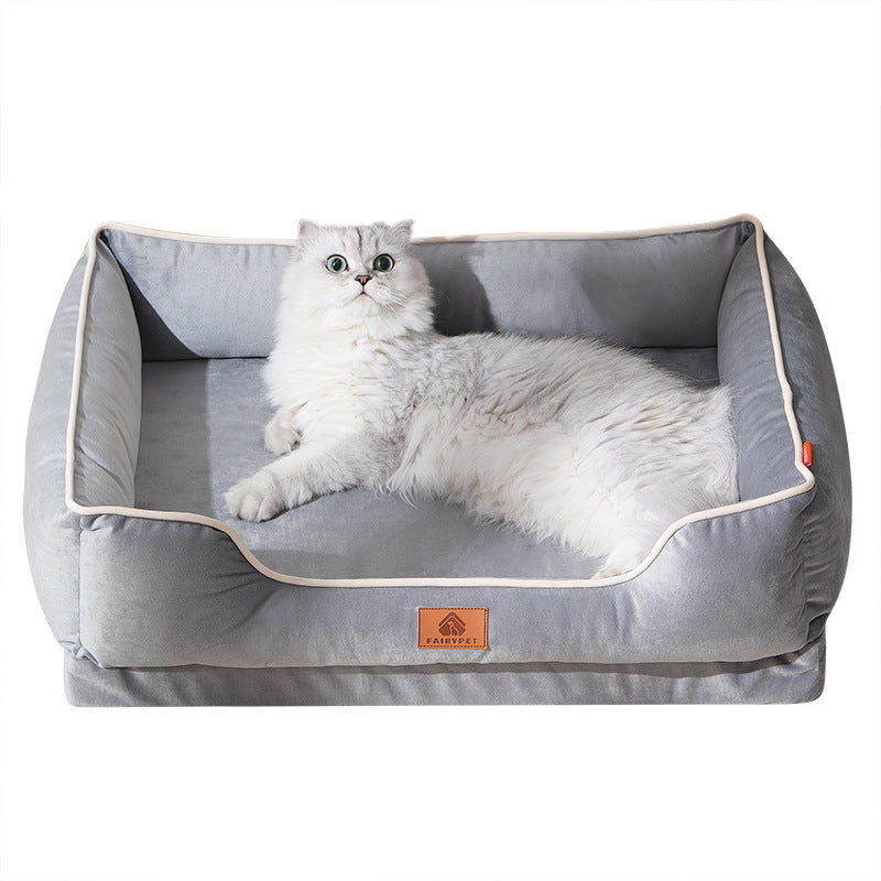 Plush Bolstered Dog Bed – Cozy All-Season Nest