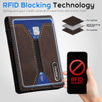 Premium Leather Pop-Up Card Wallet with RFID Protection - Automatic Card Holder