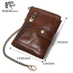Cross-border genuine leather RFID anti-theft brush wallet short new men's multi-function anti-magnetic cowhide coin purse