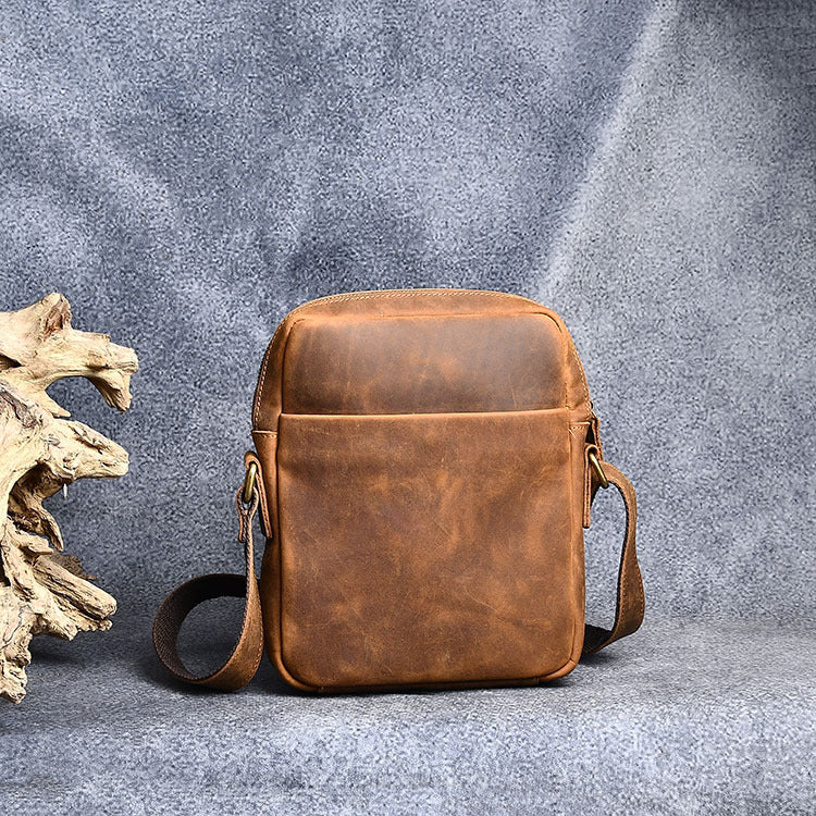 Men's Leather Messenger Bag For Large Ipad