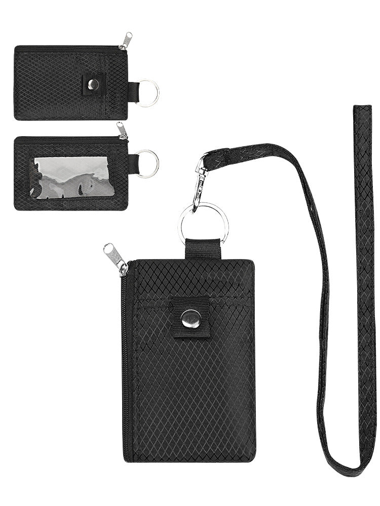 SecureSlim RFID Blocking Mini Wallet Keychain – Ultra-Thin Card Holder with Neck Strap, Anti-Theft Compact Organizer
