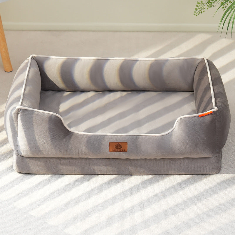 Plush Bolstered Dog Bed – Cozy All-Season Nest