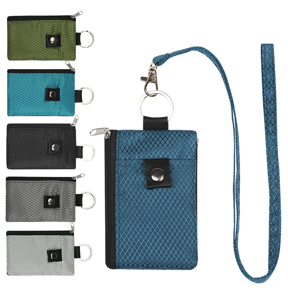 SecureSlim RFID Blocking Mini Wallet Keychain – Ultra-Thin Card Holder with Neck Strap, Anti-Theft Compact Organizer