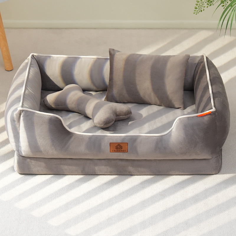 Plush Bolstered Dog Bed – Cozy All-Season Nest