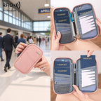 TravelEase  RFID Neck Passport Holder – Waterproof Anti-Theft Travel Wallet & Document Organizer for Men & Women