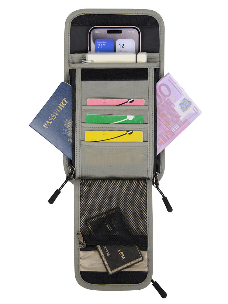 Premium RFID Blocking Travel Wallet for Men & Women – Multi-Functional Passport Holder Organizer with Zipper & Strap (Anti-Theft Card Protection)