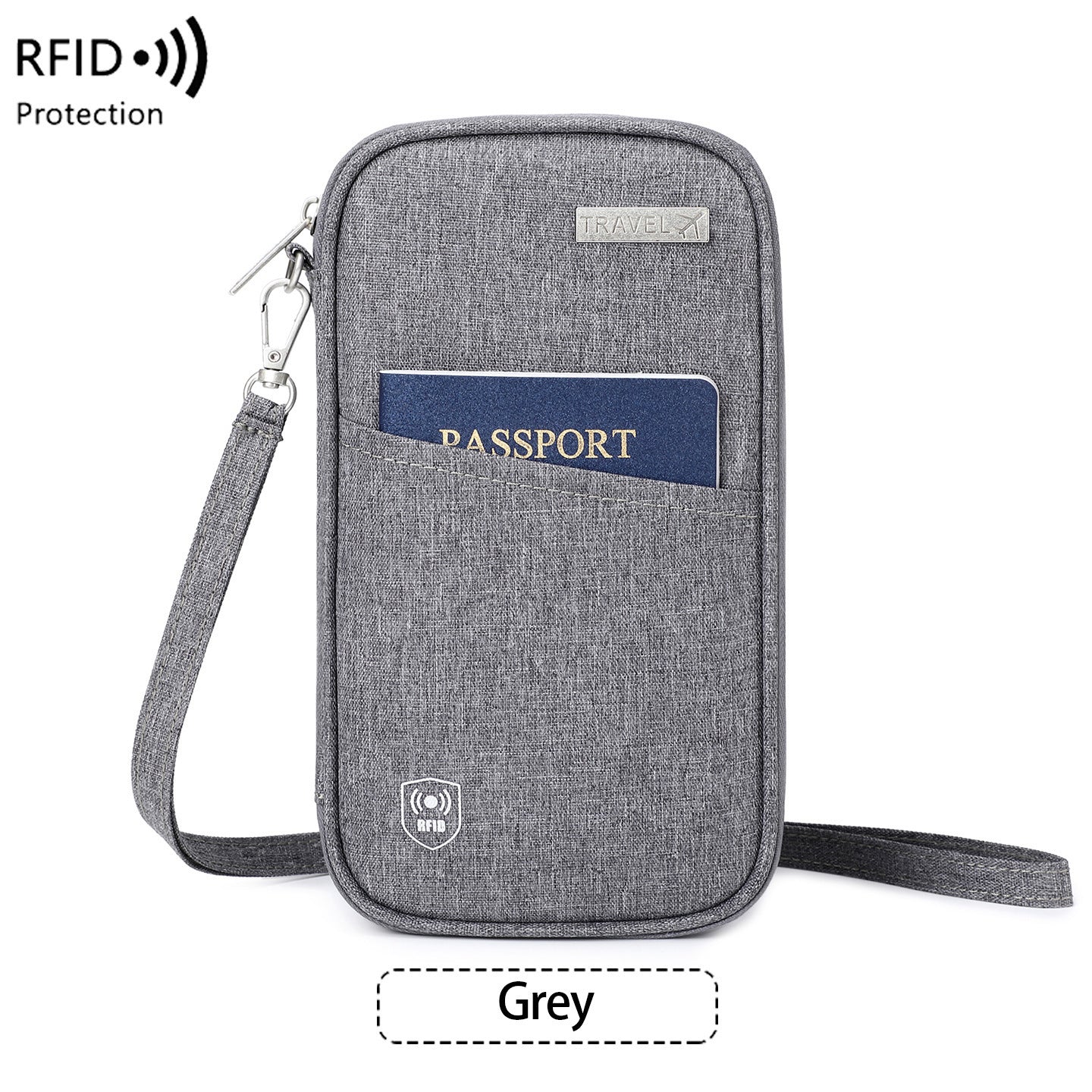 TravelEase  RFID Neck Passport Holder – Waterproof Anti-Theft Travel Wallet & Document Organizer for Men & Women
