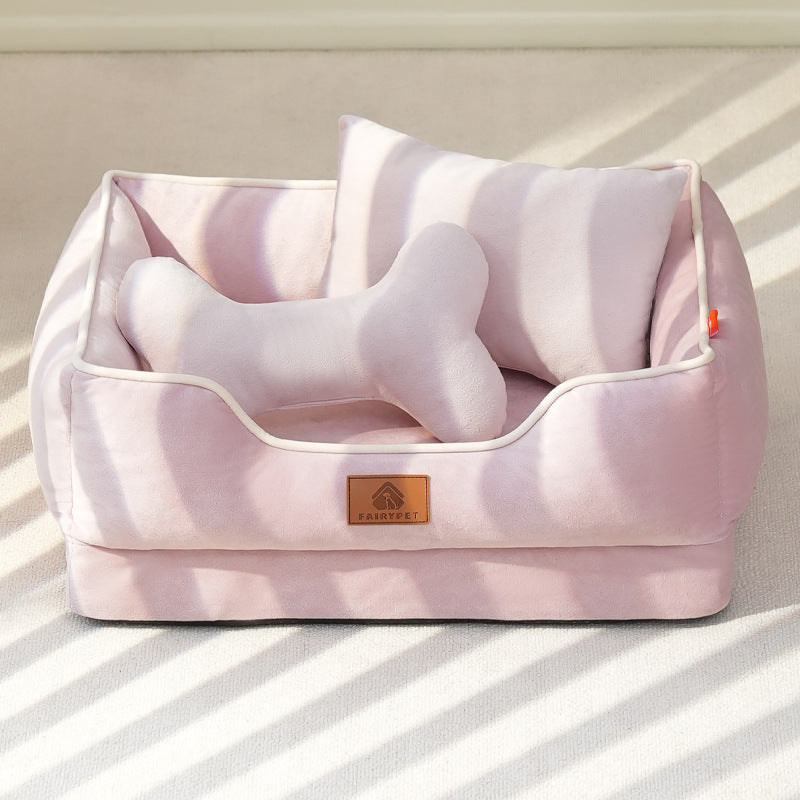 Plush Bolstered Dog Bed – Cozy All-Season Nest