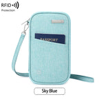 TravelEase  RFID Neck Passport Holder – Waterproof Anti-Theft Travel Wallet & Document Organizer for Men & Women