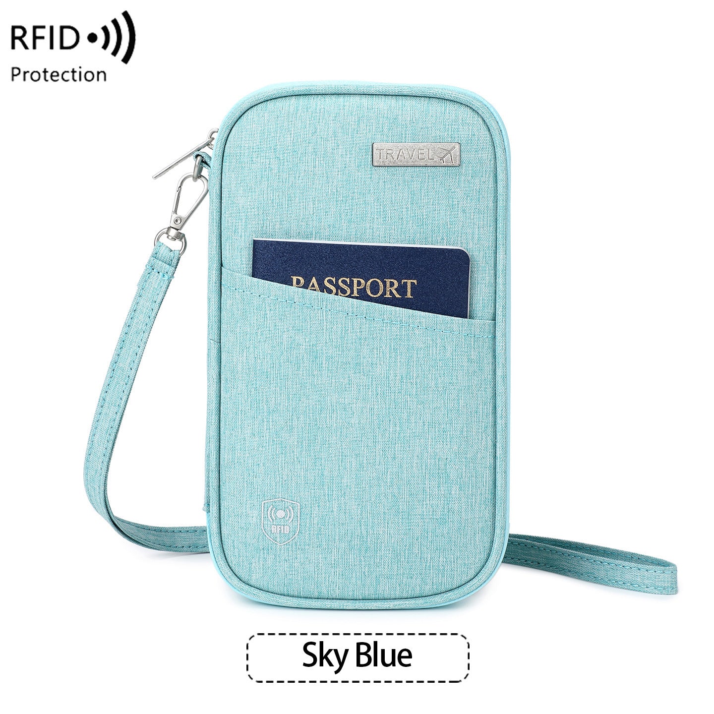 TravelEase  RFID Neck Passport Holder – Waterproof Anti-Theft Travel Wallet & Document Organizer for Men & Women