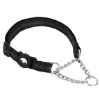 Heavy-Duty Dog Training Collar with AirTag Holder – Adjustable Metal Chain Collar, Escape-Resistant Pet Collar for Medium & Large Dogs