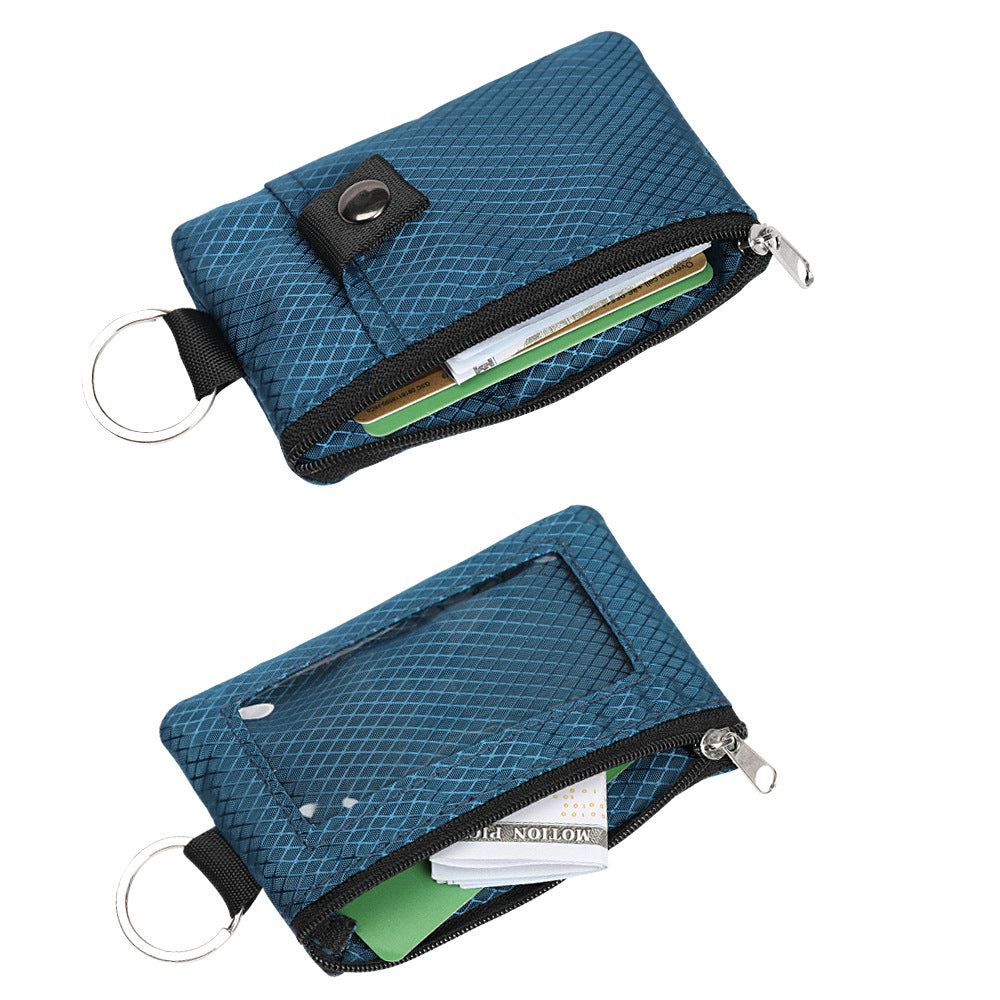SecureSlim RFID Blocking Mini Wallet Keychain – Ultra-Thin Card Holder with Neck Strap, Anti-Theft Compact Organizer