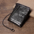 Cross-border genuine leather RFID anti-theft brush wallet short new men's multi-function anti-magnetic cowhide coin purse