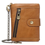 Cross-border genuine leather RFID anti-theft brush wallet short new men's multi-function anti-magnetic cowhide coin purse