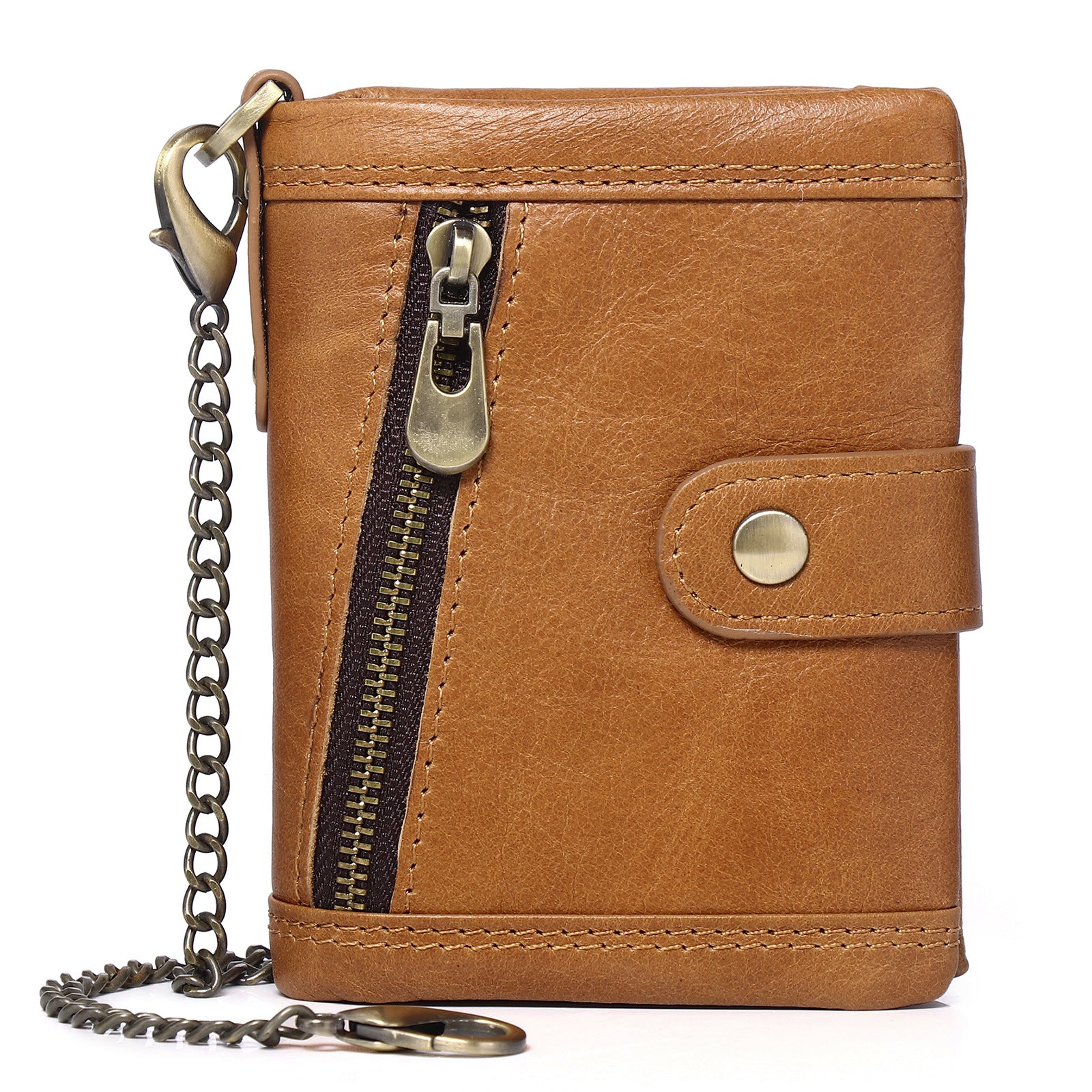 Cross-border genuine leather RFID anti-theft brush wallet short new men's multi-function anti-magnetic cowhide coin purse