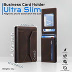 Premium Leather Pop-Up Card Wallet with RFID Protection - Automatic Card Holder