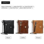 Cross-border genuine leather RFID anti-theft brush wallet short new men's multi-function anti-magnetic cowhide coin purse
