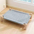Raised Sisal Cat Bed Dog Cot – Breathable Elevated Bed with Washable Cover
