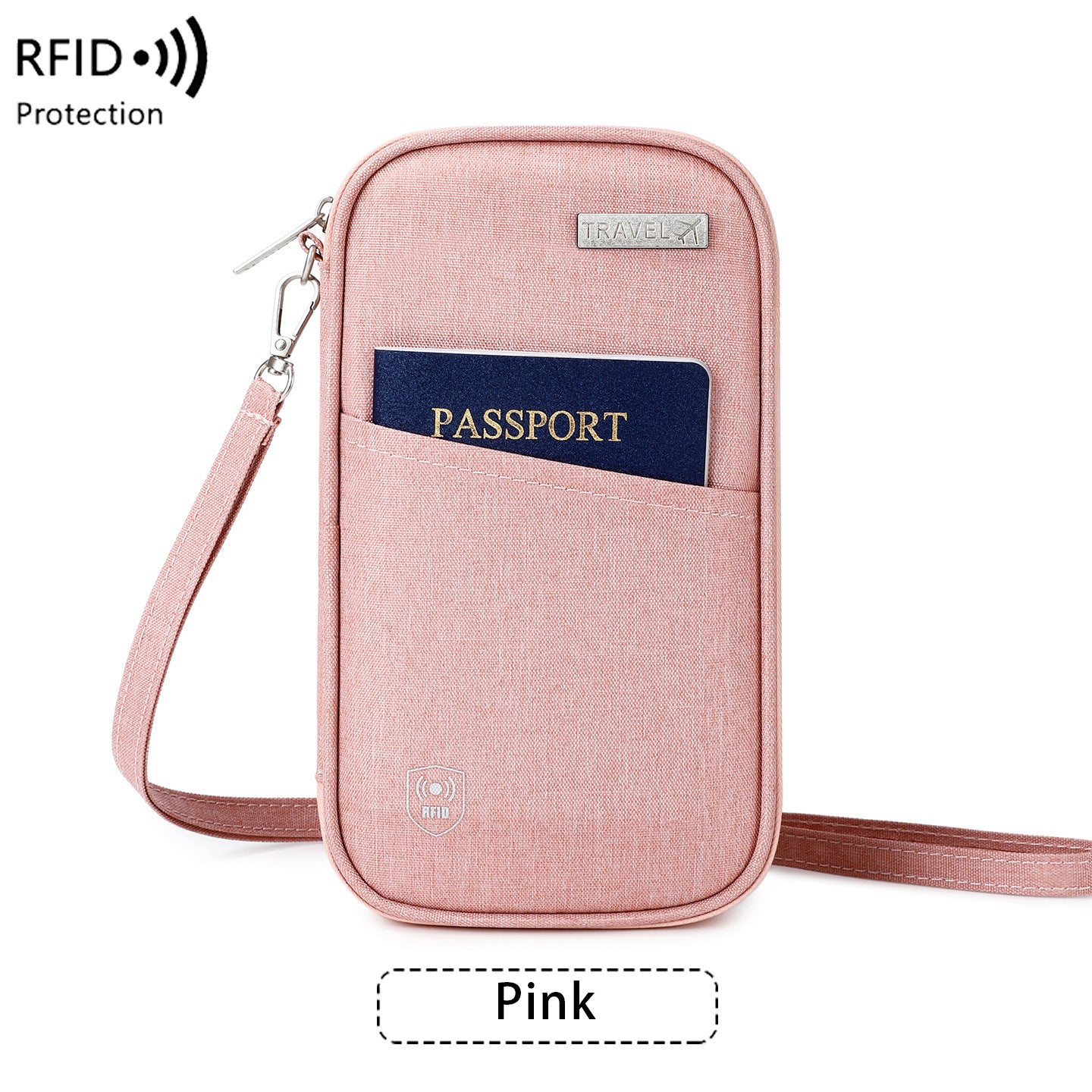 TravelEase  RFID Neck Passport Holder – Waterproof Anti-Theft Travel Wallet & Document Organizer for Men & Women