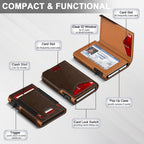 Wallet for Men RFID Blocking Pop Up Card Holder