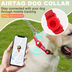 Heavy-Duty Dog Training Collar with AirTag Holder – Adjustable Metal Chain Collar, Escape-Resistant Pet Collar for Medium & Large Dogs