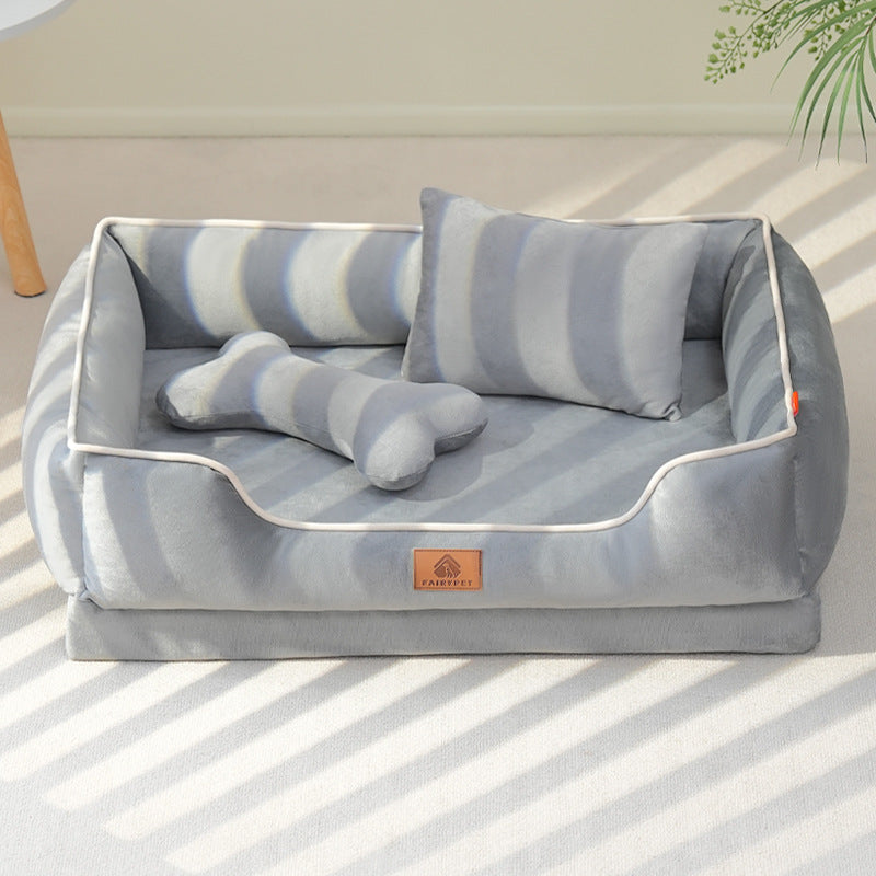 Plush Bolstered Dog Bed – Cozy All-Season Nest