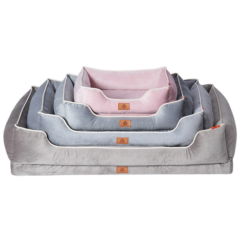 Plush Bolstered Dog Bed – Cozy All-Season Nest