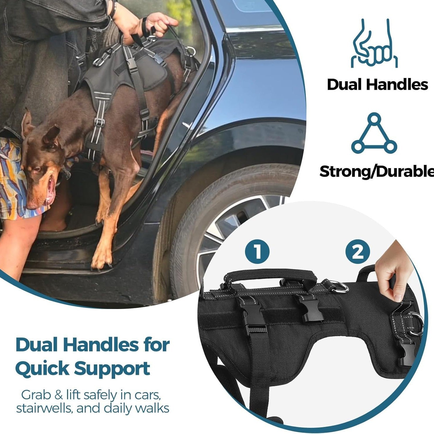 Large Dog Lift Harness – Full Body Mobility Support Sling for Senior &amp; Injured Dogs
