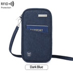 TravelEase  RFID Neck Passport Holder – Waterproof Anti-Theft Travel Wallet & Document Organizer for Men & Women