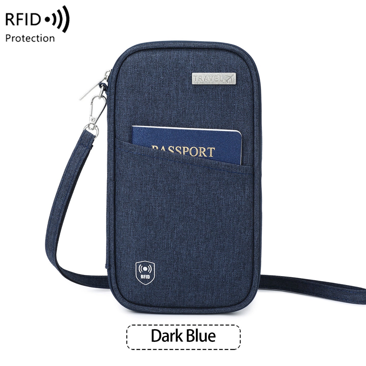 TravelEase  RFID Neck Passport Holder – Waterproof Anti-Theft Travel Wallet & Document Organizer for Men & Women