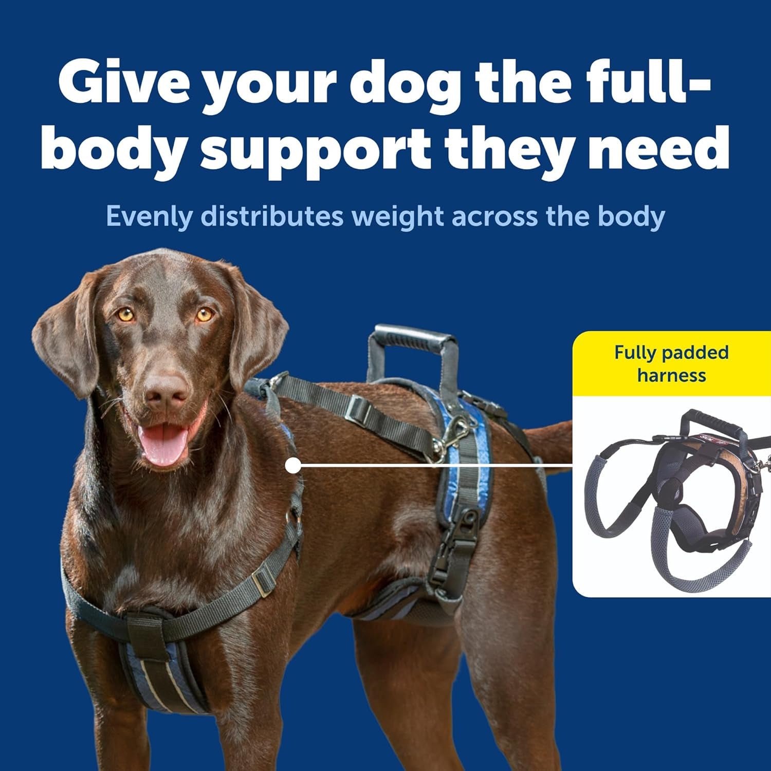 Full Body Dog Lift Harness for Disabled & Senior Dogs – Rear Leg Support Sling, Adjustable Mobility Walking Aid, Injury Recovery & Rehabilitation Harness