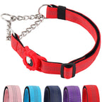 Heavy-Duty Dog Training Collar with AirTag Holder – Adjustable Metal Chain Collar, Escape-Resistant Pet Collar for Medium & Large Dogs