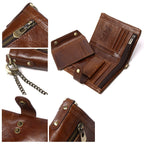 Cross-border genuine leather RFID anti-theft brush wallet short new men's multi-function anti-magnetic cowhide coin purse