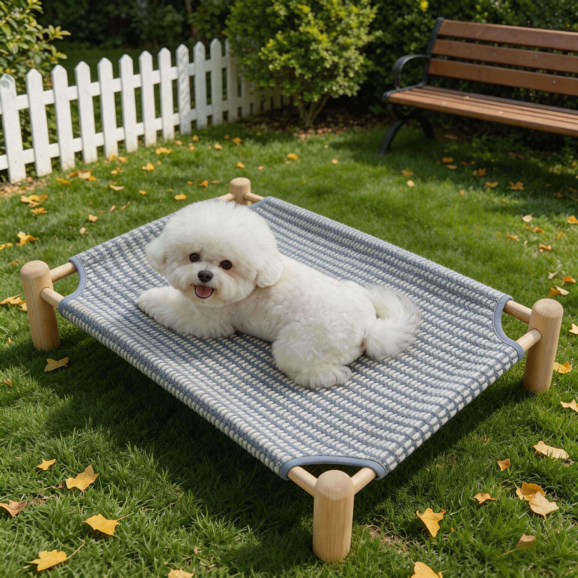 Raised Sisal Cat Bed Dog Cot – Breathable Elevated Bed with Washable Cover