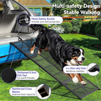 Heavy-duty dog ramp folded flat for compact storage and transport