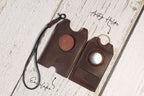 Genuine Leather Luggage Tag – Vintage Travel ID with Privacy Flap & AirTag Slot