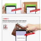 Cross-border genuine leather RFID anti-theft brush wallet short new men's multi-function anti-magnetic cowhide coin purse