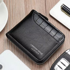 Leather RFID Zipper Wallet for Men