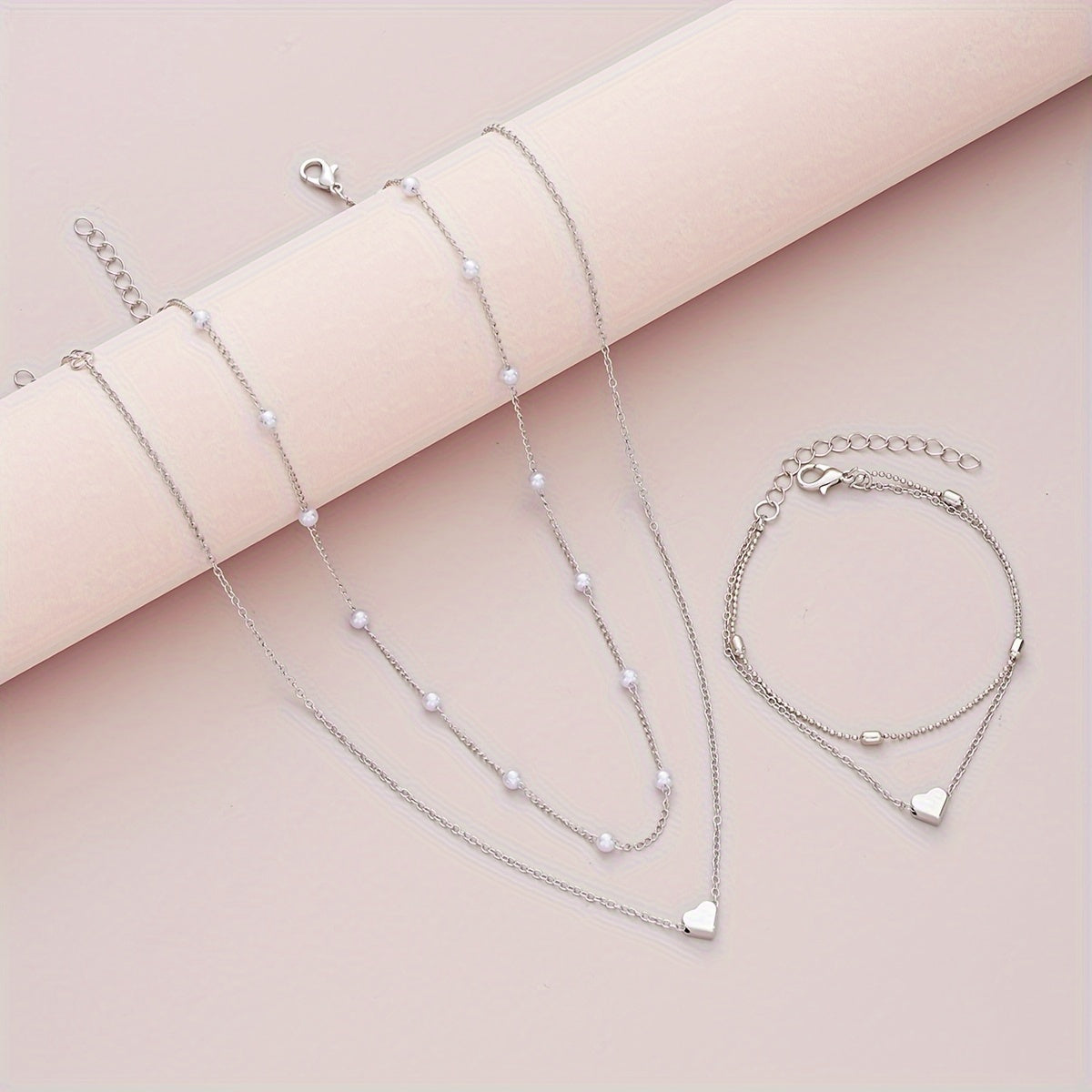 Pearl Heart Jewelry Set