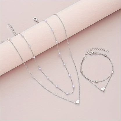 Pearl Heart Jewelry Set