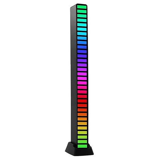 USB Rechargeable Voice Sensitive Music Rhythm RGB Pickup Lamp for Gaming Laptop Desktop Car Dashboard TV & Soundbar Sync 32 Bit Rythm Light (Pack of 1, Black)