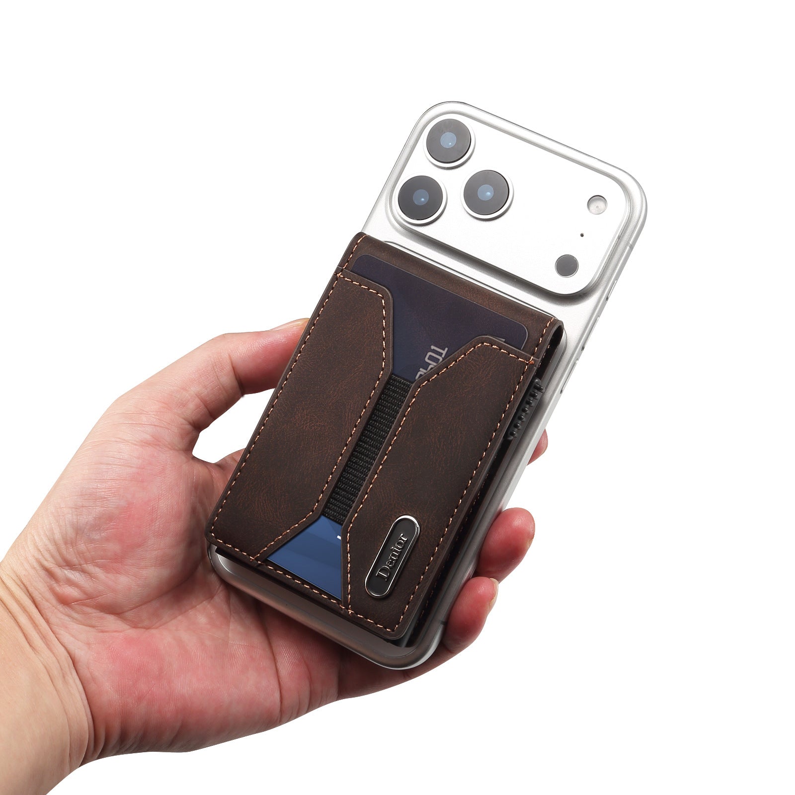 Premium Leather Pop-Up Card Wallet with RFID Protection - Automatic Card Holder