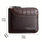 Leather RFID Zipper Wallet for Men