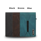 Premium Leather Pop-Up Card Wallet with RFID Protection - Automatic Card Holder