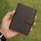 Genuine Leather RFID Passport Holder – AirTag Travel Wallet with Anti-Theft Protection