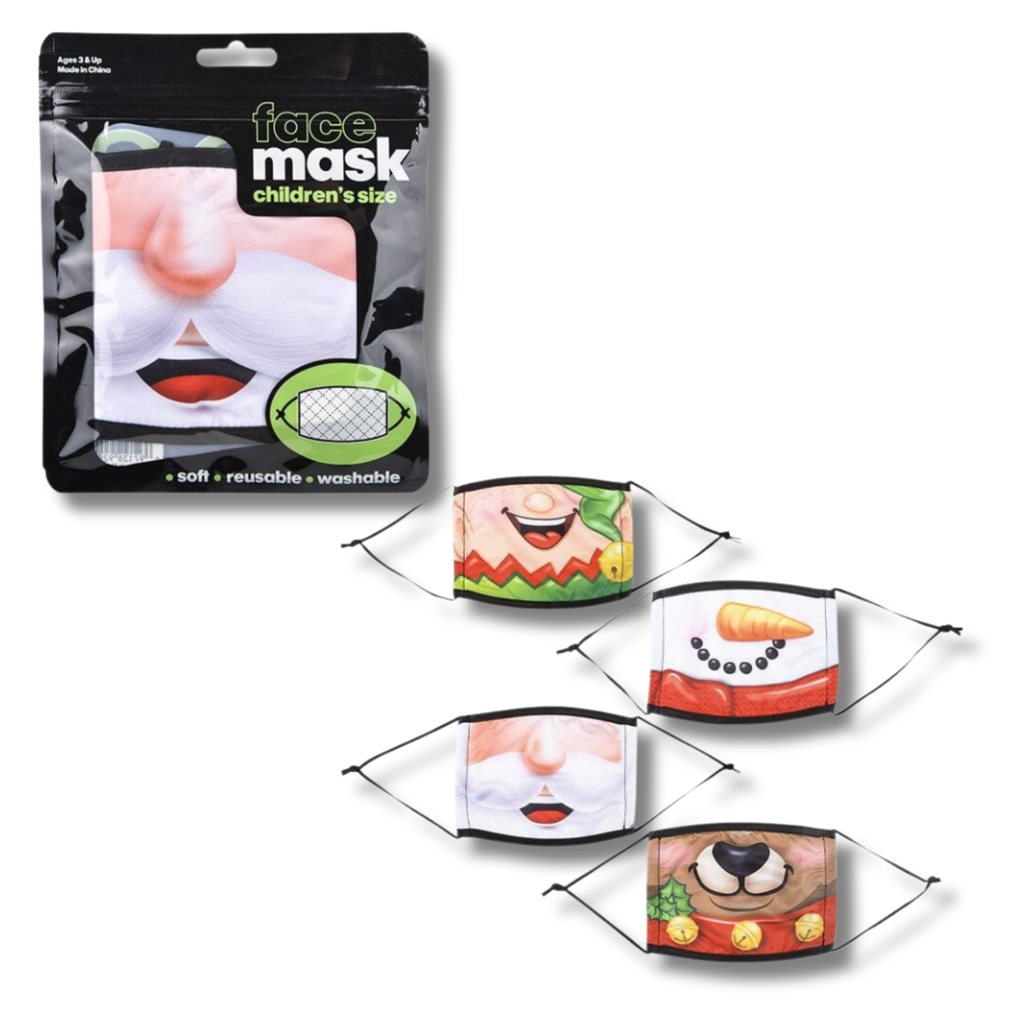 Holiday Themed Face Mask For Kids In Bulk - Assorted