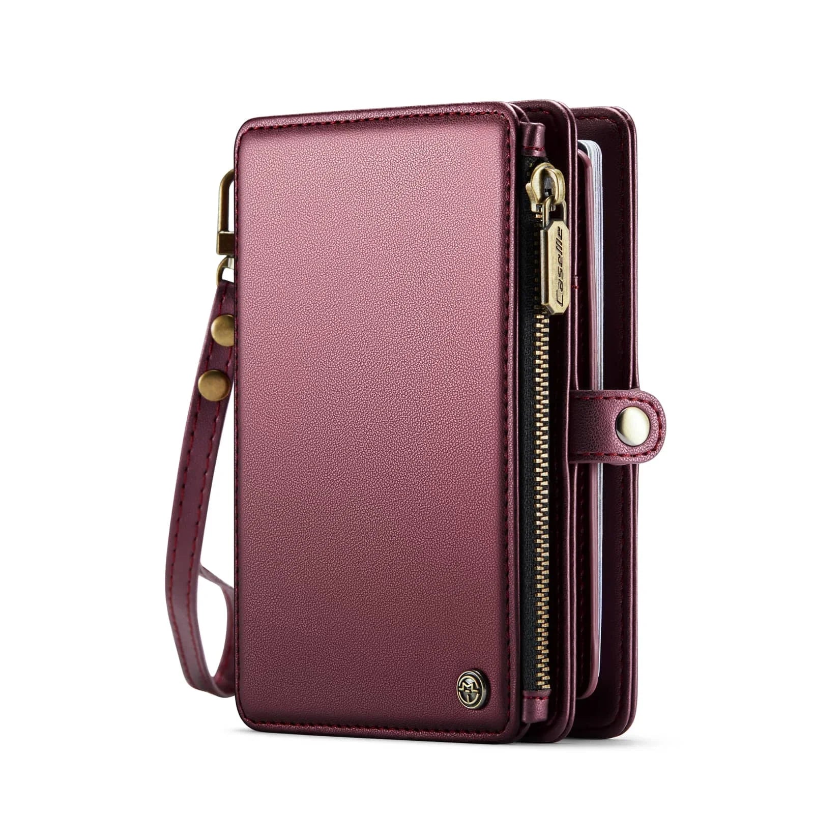 Luxury RFID Travel Passport Holder Wallet with Wrist Strap & Zipper – Secure Organizer for Men & Women (Gold)