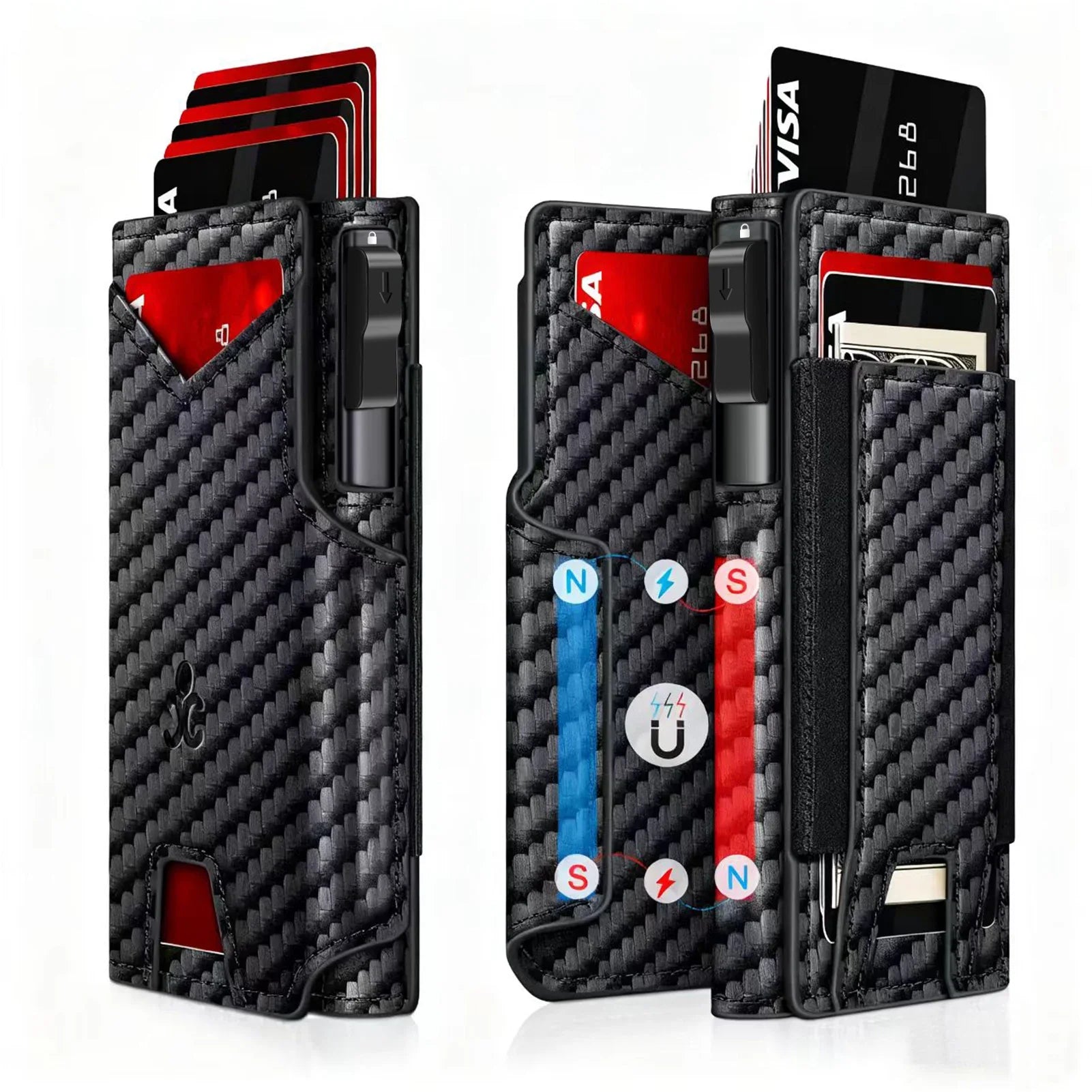 Wallet for Men RFID Blocking Pop Up Card Holder