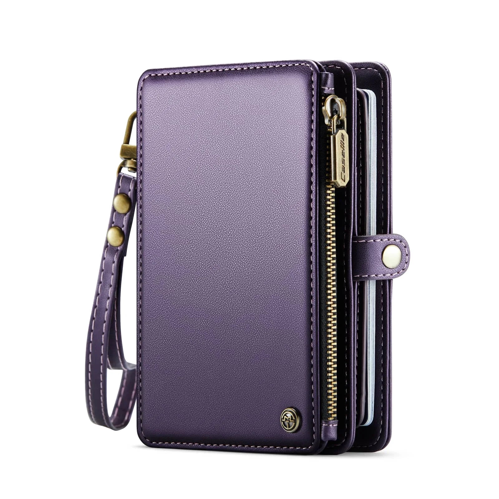 Luxury RFID Travel Passport Holder Wallet with Wrist Strap & Zipper – Secure Organizer for Men & Women (Gold)